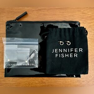 Jennifer Fisher Natasha Micro Huggies, 10k gold-plated brass/14k gold posts, NEW